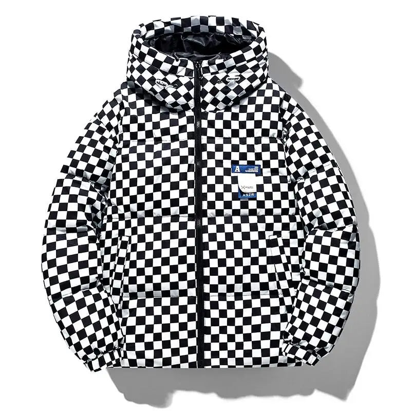 Giubbino casual impermeabile a quadretti da uomo ATREND