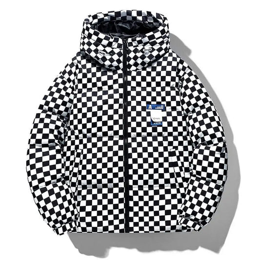 Giubbino casual impermeabile a quadretti da uomo ATREND