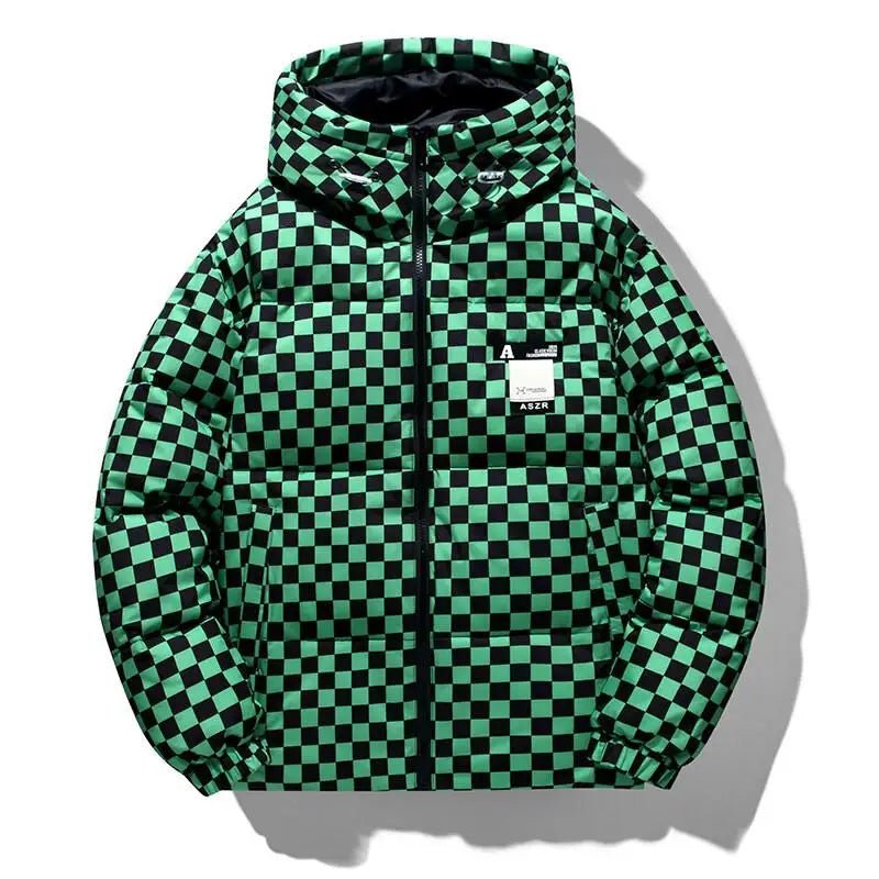 Giubbino casual impermeabile a quadretti da uomo ATREND
