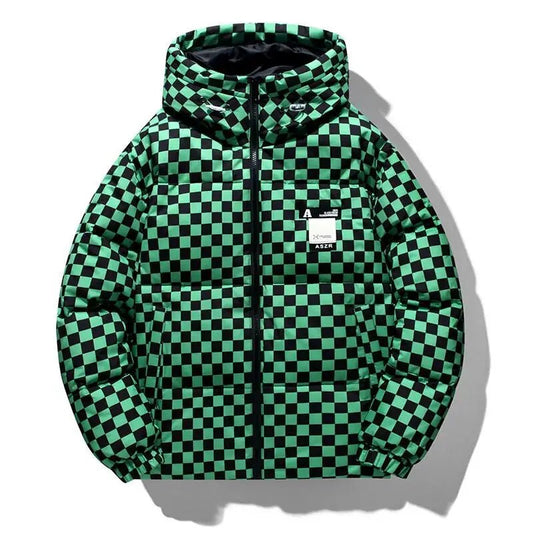 Giubbino casual impermeabile a quadretti da uomo ATREND