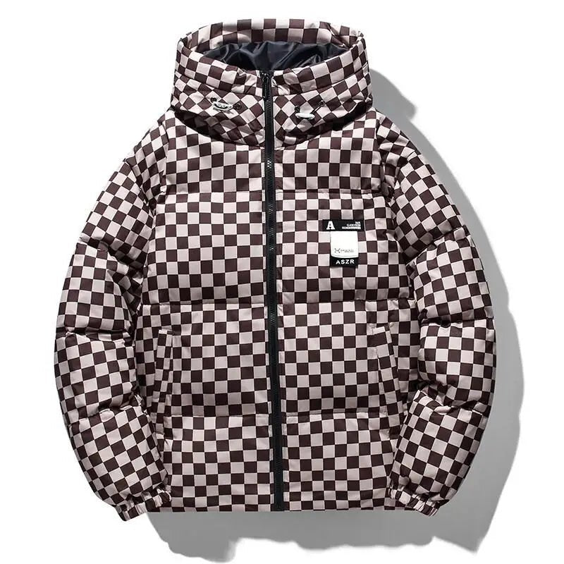 Giubbino casual impermeabile a quadretti da uomo ATREND