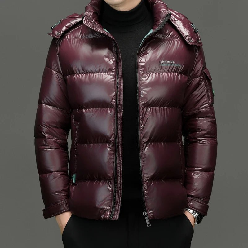 Giubbino casual impermeabile lucido cojn cappuccio da uomo ATREND