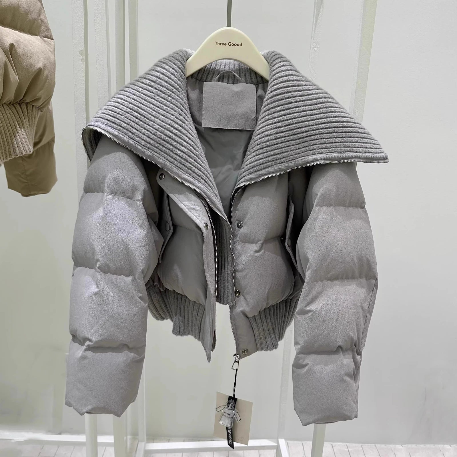 Giubbino corto patchwork impermeabile da donna ATREND
