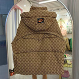 Giubbino impermeabile con cappuccio a quadri da donna ATREND