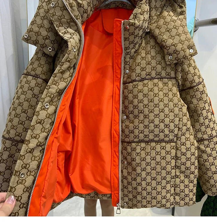 Giubbino impermeabile con cappuccio a quadri da donna ATREND