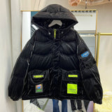 Giubbino oversize con cappuccio impermeabile da donna ATREND