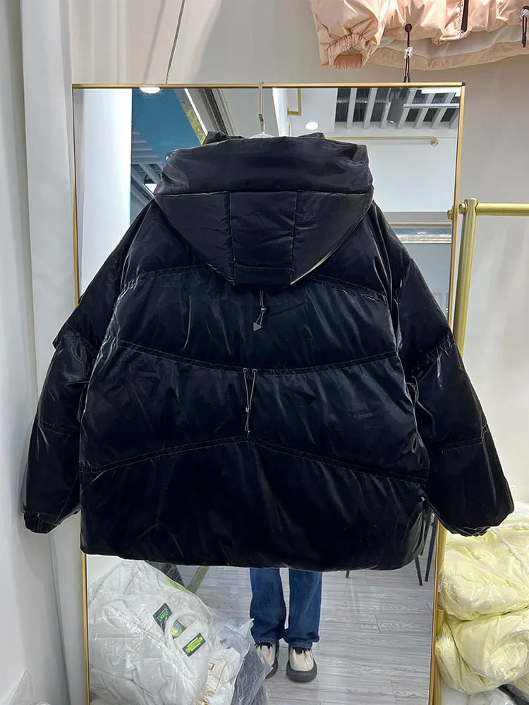 Giubbino oversize con cappuccio impermeabile da donna ATREND