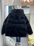 Giubbino oversize con cappuccio impermeabile da donna ATREND