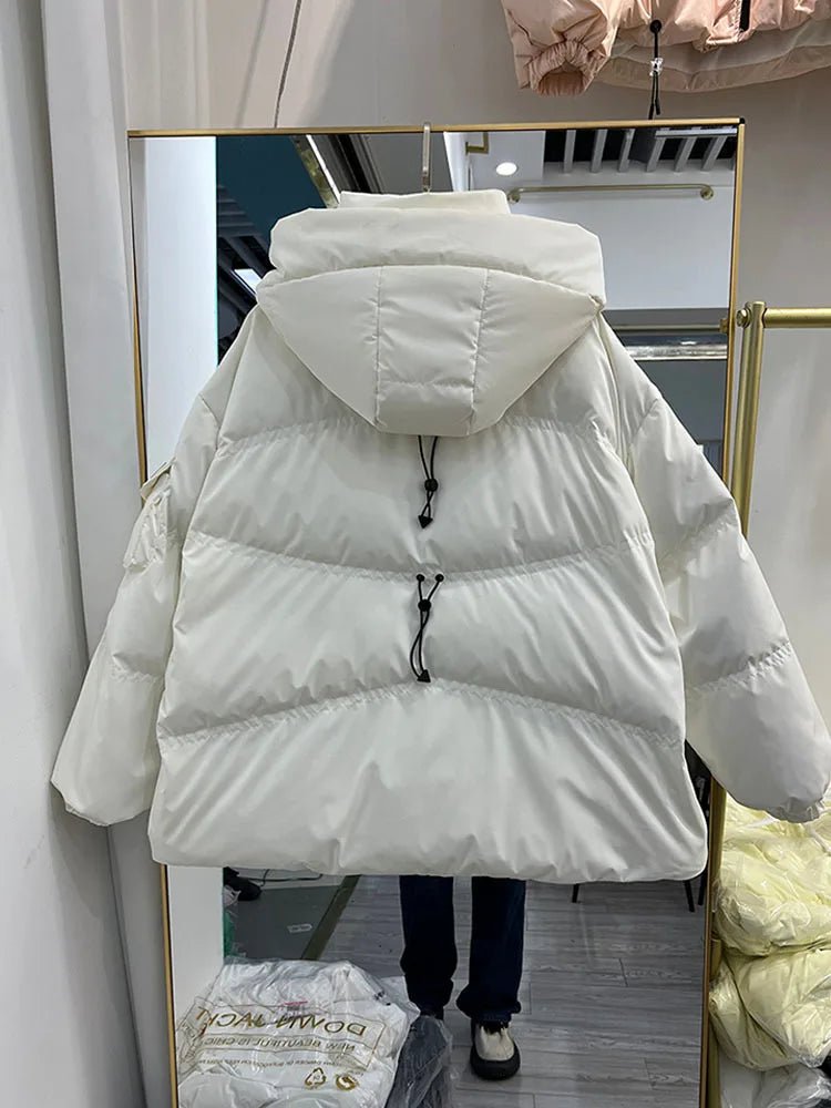 Giubbino oversize con cappuccio impermeabile da donna ATREND