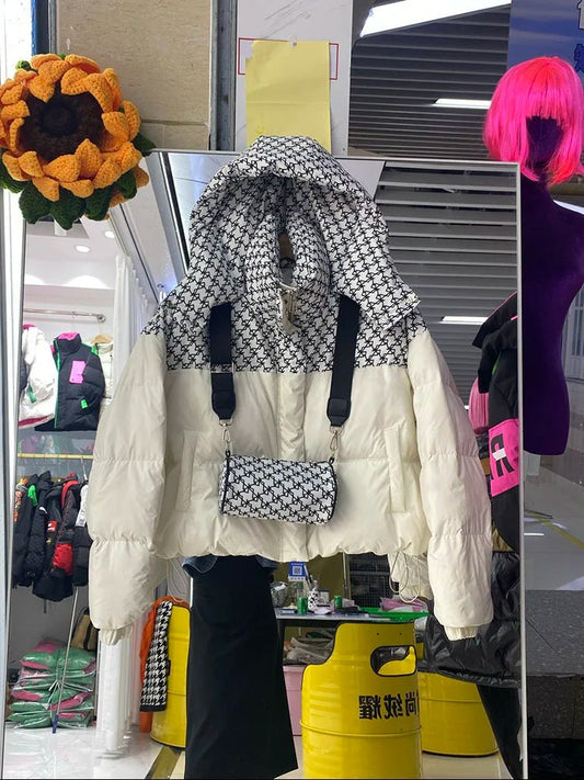 Giubbino patchwork impermeabile con borsa da donna ATREND