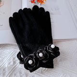 Guanti casual di lana con fiori da donna - Guanti donna ATREND