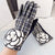 Guanti trendy in lana a strisce con fiore da donna ATREND