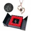 Idea regalo collana con zirconi circondata da rose artificiali con scritta ti amo in 100 lingue ideale per ogni occasione ATREND