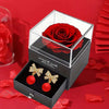 Idea regalo collana e orecchini in confezione con rosa artificiale ideale in ogni occasione ATREND