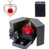 Idea regalo collana in confezione con cassetto doppio con fiocco e fiori artificiali ideale per ogni occasione ATREND