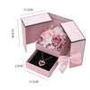 Idea regalo collana in confezione con cassetto doppio con fiocco e fiori artificiali ideale per ogni occasione ATREND