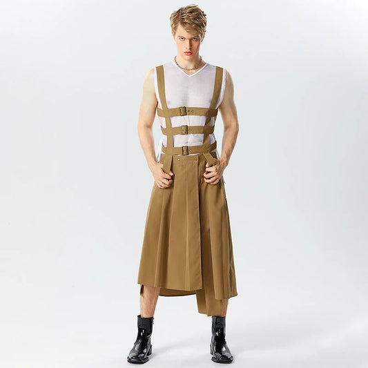 Jumpsuits gonna irregolare con fibbia da uomo - jumpsuit uomo ATREND
