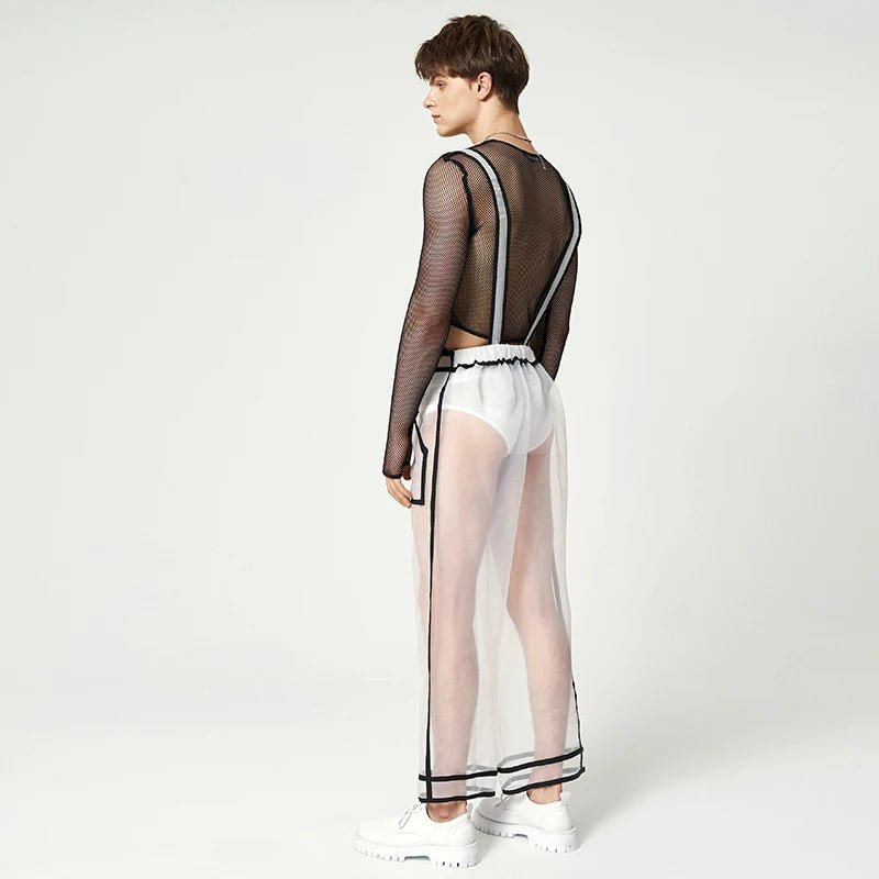 Jumpsuits mesh patchwork streetwear da uomo - jumpsuit uomo ATREND
