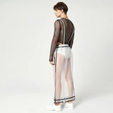 Jumpsuits mesh patchwork streetwear da uomo - jumpsuit uomo ATREND