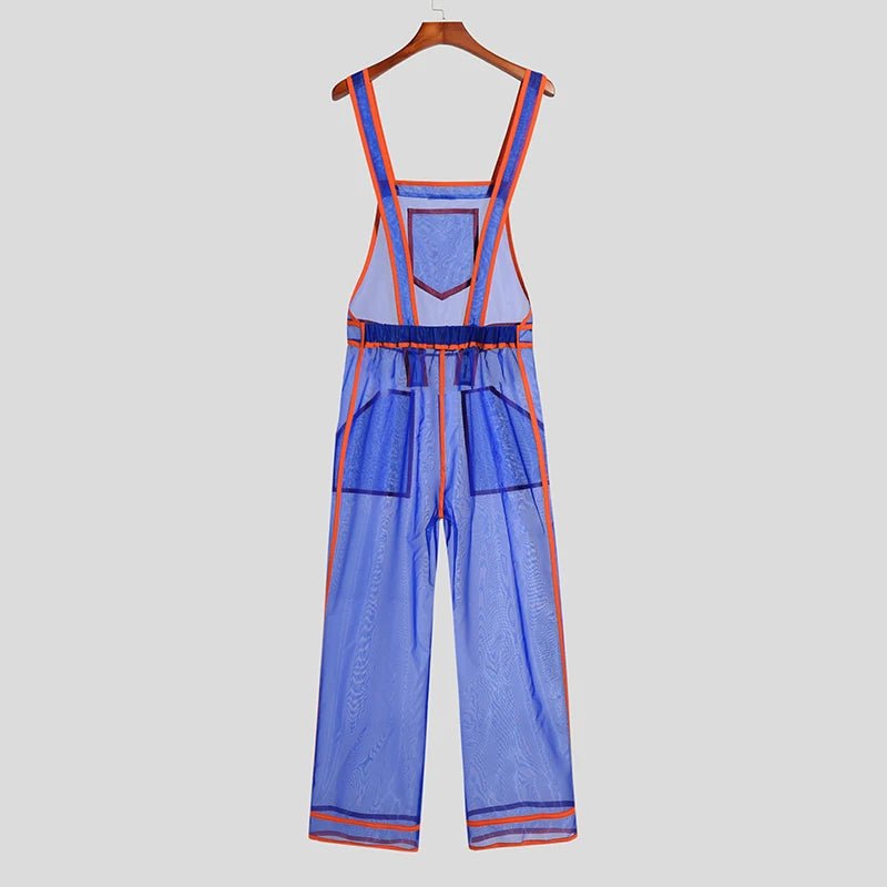 Jumpsuits mesh patchwork streetwear da uomo - jumpsuit uomo ATREND