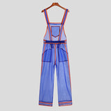 Jumpsuits mesh patchwork streetwear da uomo - jumpsuit uomo ATREND