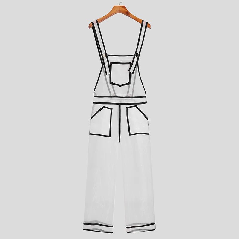 Jumpsuits mesh patchwork streetwear da uomo - jumpsuit uomo ATREND