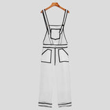 Jumpsuits mesh patchwork streetwear da uomo - jumpsuit uomo ATREND