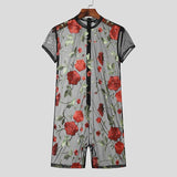 Jumpsuits trasparente con stampa a fiori da uomo - jumpsuit uomo ATREND