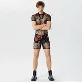 Jumpsuits trasparente con stampa a fiori da uomo - jumpsuit uomo ATREND