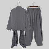 Set coordinato camicia e pantaloni con lacci tinta unita - set coordinato ATREND