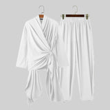 Set coordinato camicia e pantaloni con lacci tinta unita - set coordinato ATREND