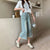 Jeans a pinocchietto a vita alta a gamba larga da donna ATREND
