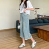 Jeans a pinocchietto a vita alta a gamba larga da donna ATREND