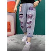 Jeans a vita alta strappati con brillantini da donna ATREND