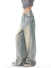 Jeans casual a vita alta a gamba larga da donna ATREND