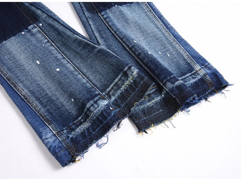 Jeans casual multi tasche svasati da uomo ATREND