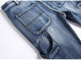 Jeans casual multi tasche svasati da uomo ATREND