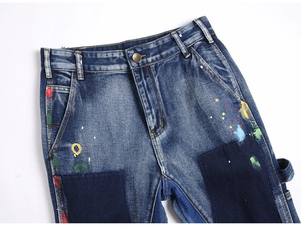 Jeans casual multi tasche svasati da uomo ATREND
