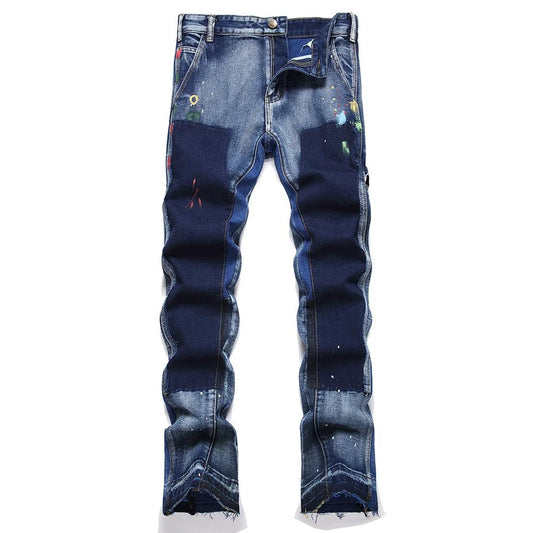 Jeans casual multi tasche svasati da uomo ATREND