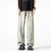 Jeans casual streetwears con gamba larga e chiusura a lacci da uomo ATREND