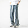 Jeans casual streetwears con gamba larga e chiusura a lacci da uomo ATREND