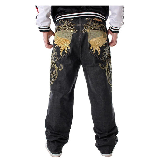 Jeans hip pop con stampa grafica da uomo ATREND