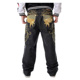 Jeans hip pop con stampa grafica da uomo ATREND