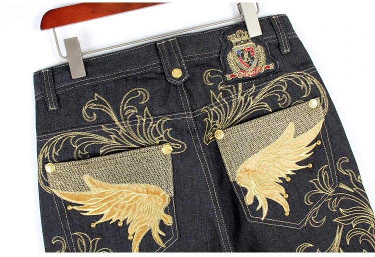 Jeans hip pop con stampa grafica da uomo ATREND