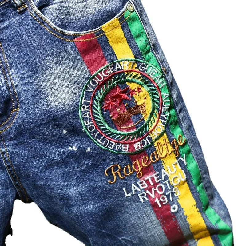 Jeans in denim elasticizzato dipinto da uomo ATREND