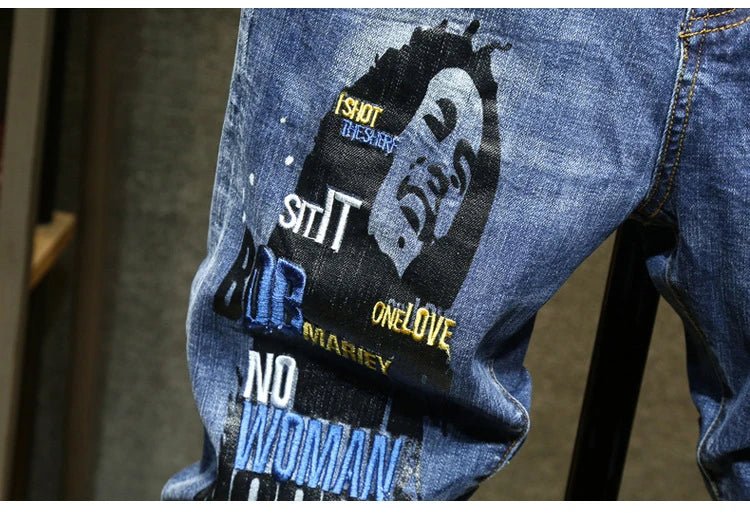 Jeans in denim elasticizzato dipinto da uomo ATREND