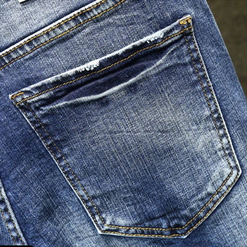 Jeans in denim elasticizzato dipinto da uomo ATREND