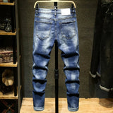 Jeans in denim elasticizzato dipinto da uomo ATREND