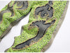 Jeans in denim patchwork con ragnatela neon da uomo ATREND