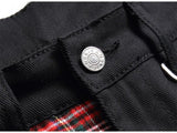 Jeans patchwork a righe scozzesi da uomo ATREND